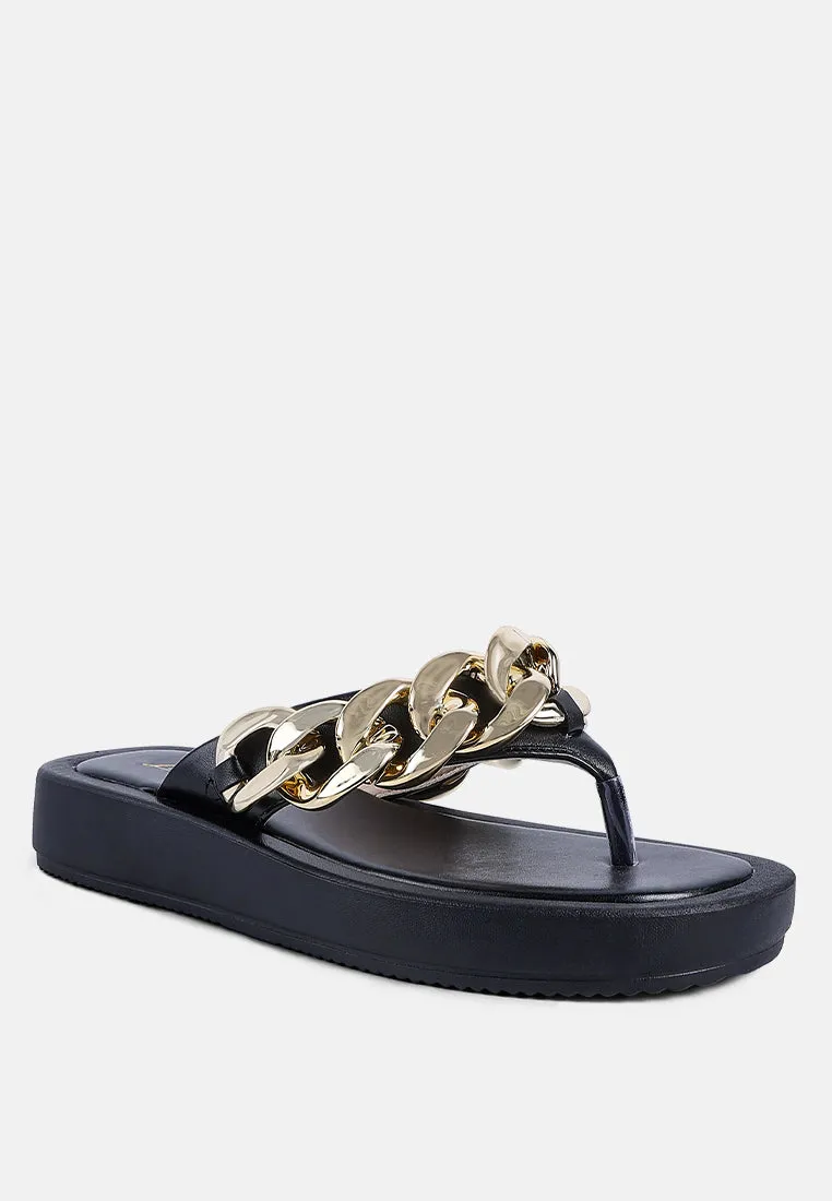 Zing Link Chain Thong Flats