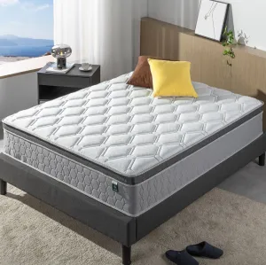 Zinus 30cm Euro Top Latex and Memory Foam Hybrid Spring Mattress (12")